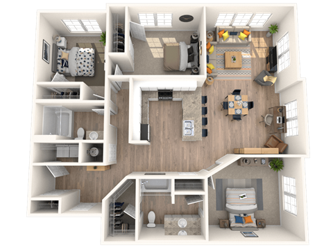 101 Depot, Smryna, TN Apartments 3b 2b 3D floor plan